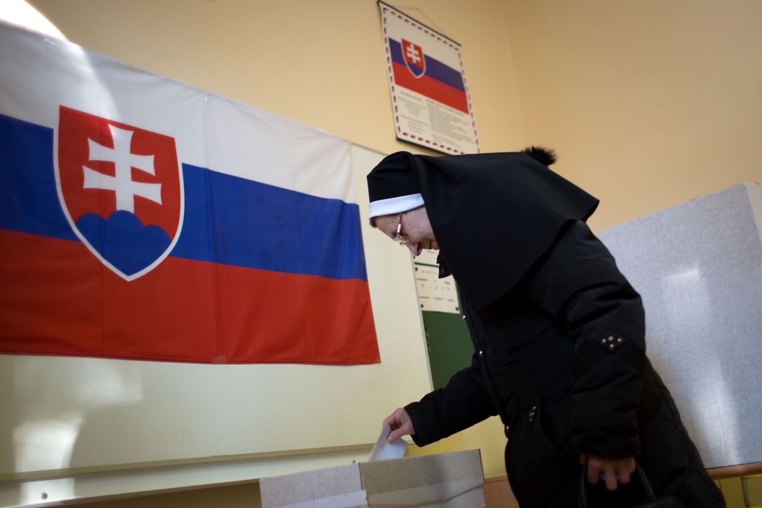 Bratislavas hääletamas käinud nunn.