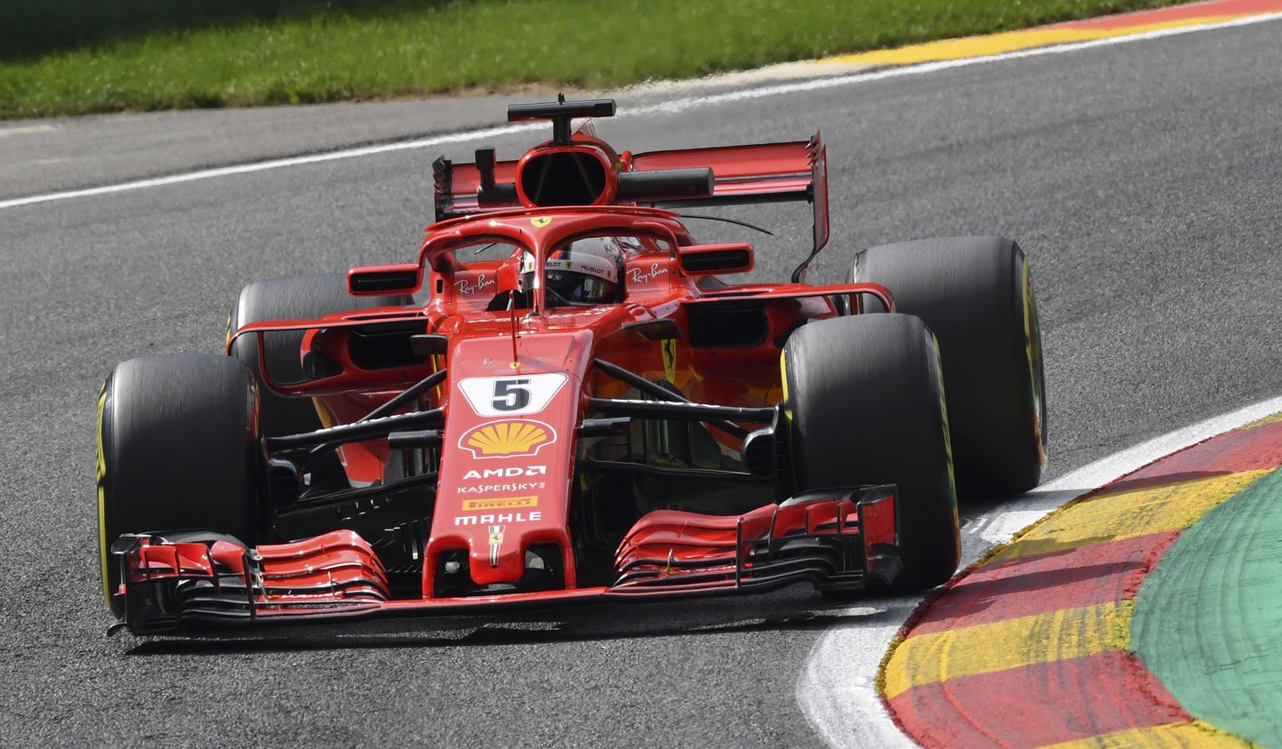 Sebastian Vettel Belgia GP esimesel vabatreeningul.