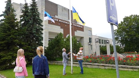 Kohus karistas Ukraina lipu prügikasti visanud mehi