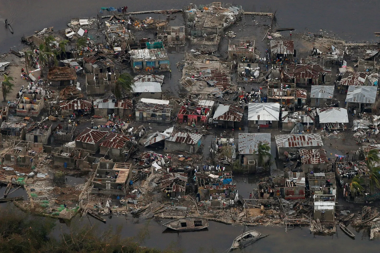 Orkaan Matthew laastamistöö Haitil.