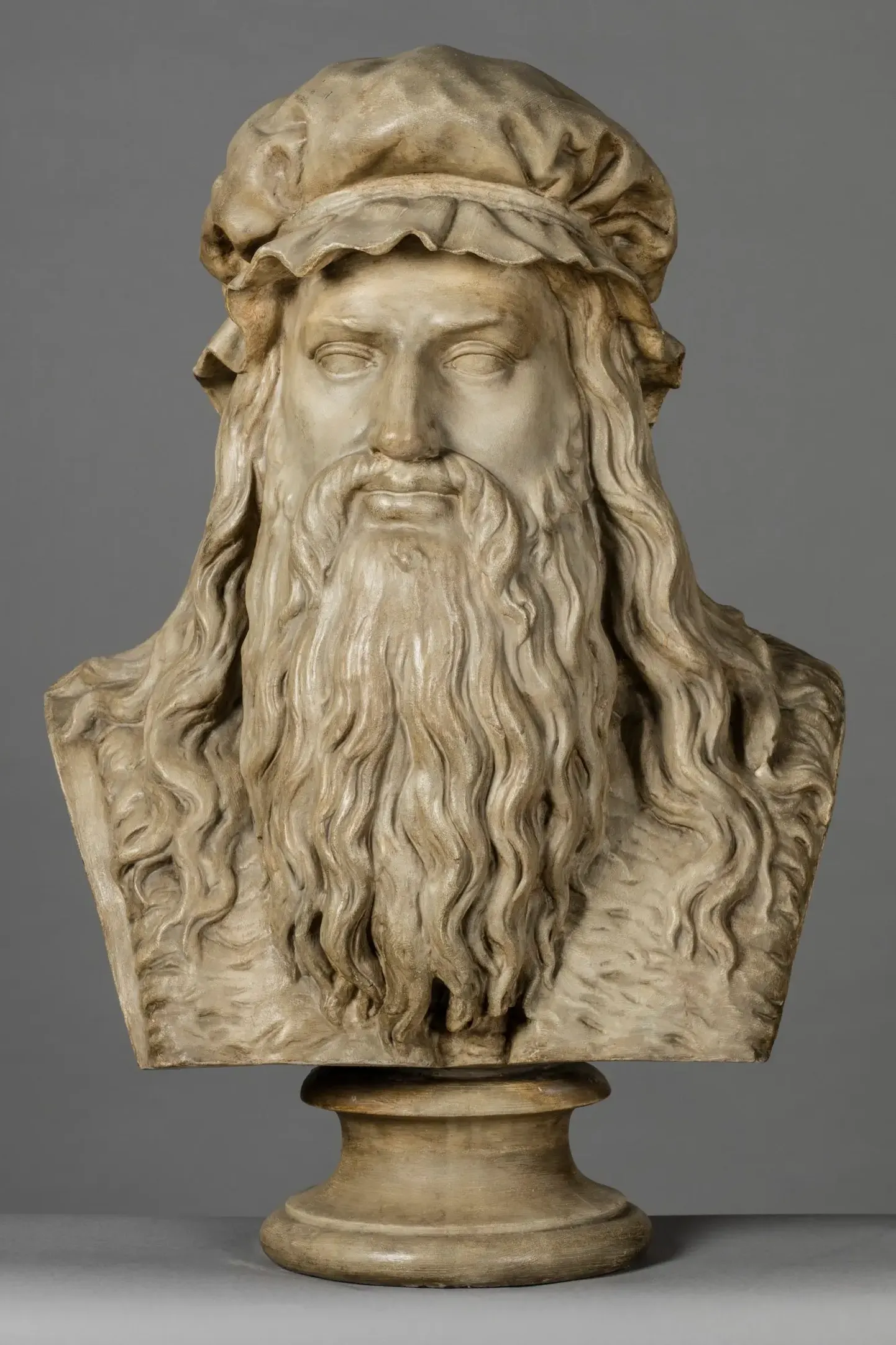 Leonardo da Vinci büst, valatud 1860. aasta paiku.