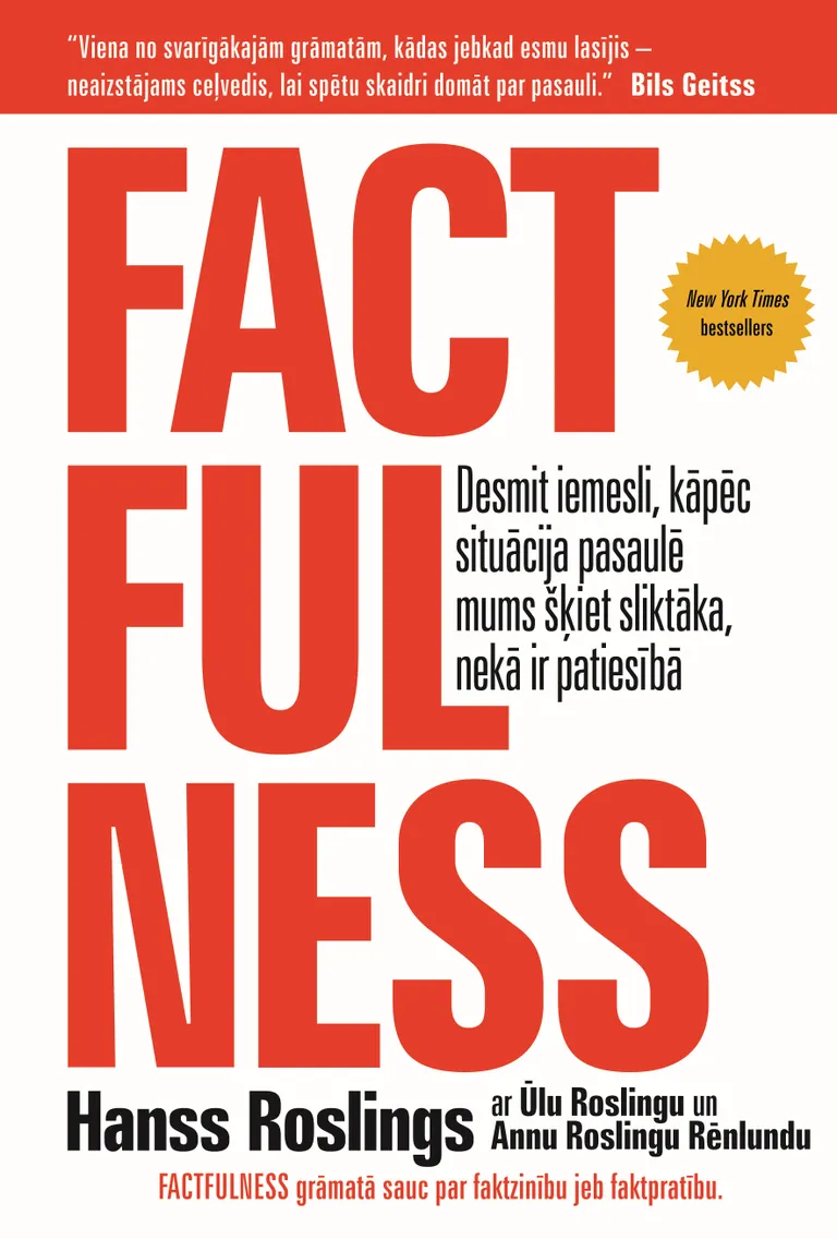 “Factfulness. Desmit iemesli, kāpēc situācija pasaulē mums šķiet sliktāka, nekā ir patiesībā”