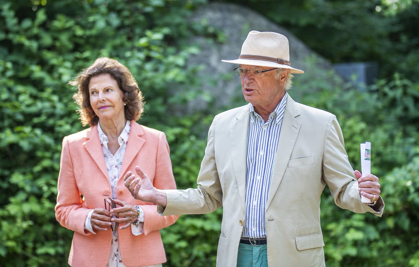 Rootsi kuningas Carl XVI Gustaf ning tema abikaasa, kuninganna Silvia mullu suvel.