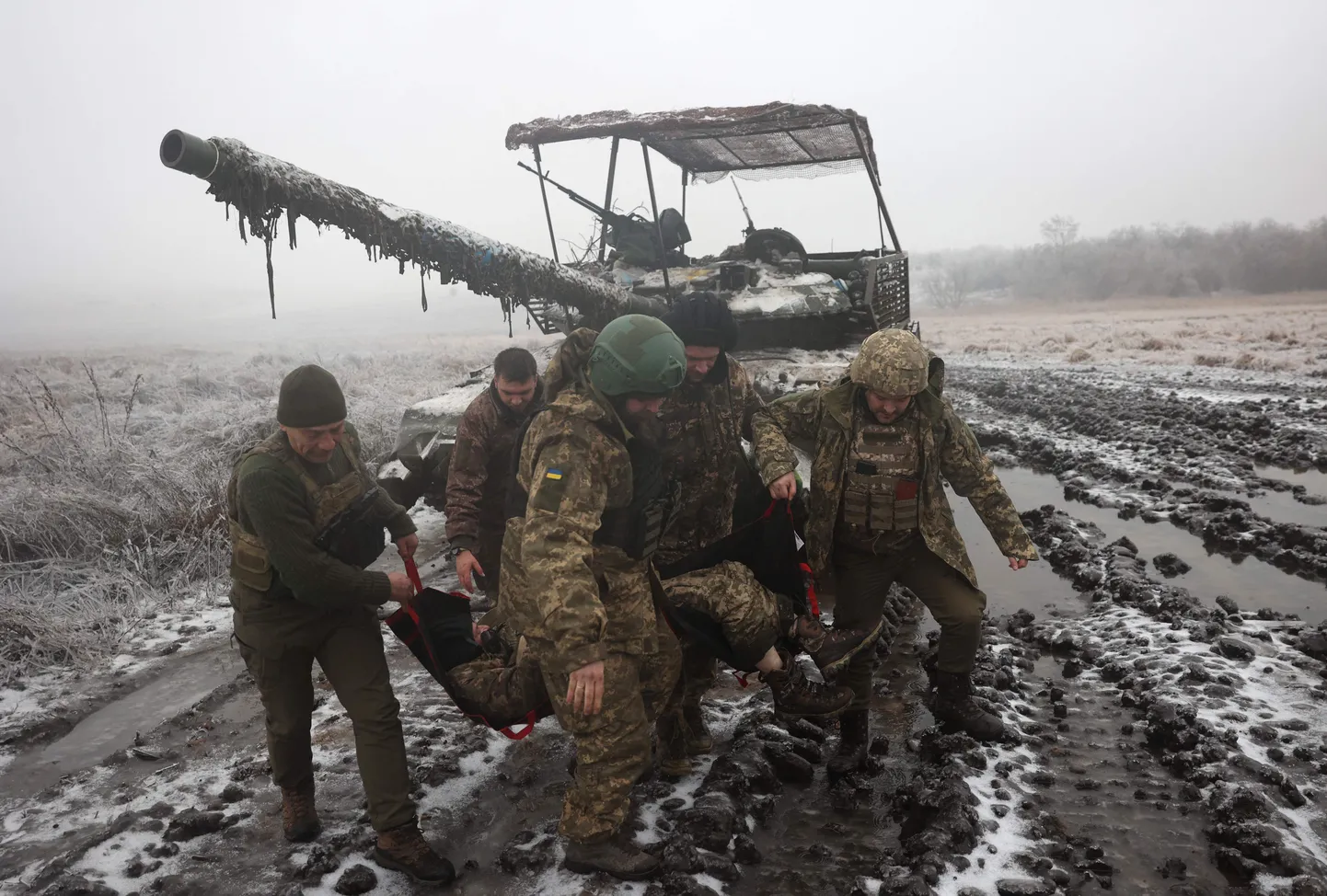 Ukrainas armija Bahmutā 2023. gada 15. decembrī.