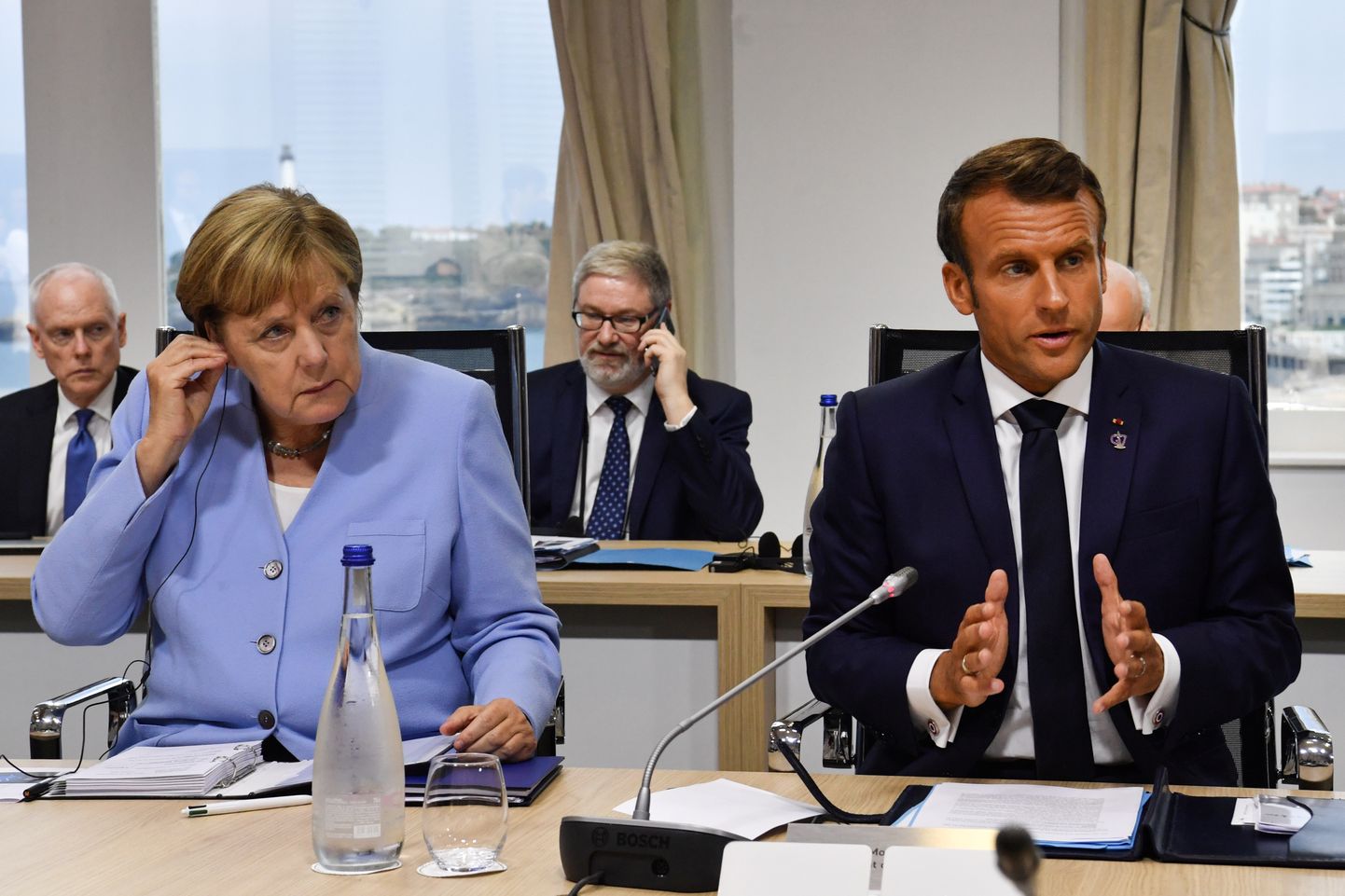 Saksa kantsler Angela Merkel ja Prantsuse president Emmanuel Macron G7 tippkohtumisel Biarritzis.