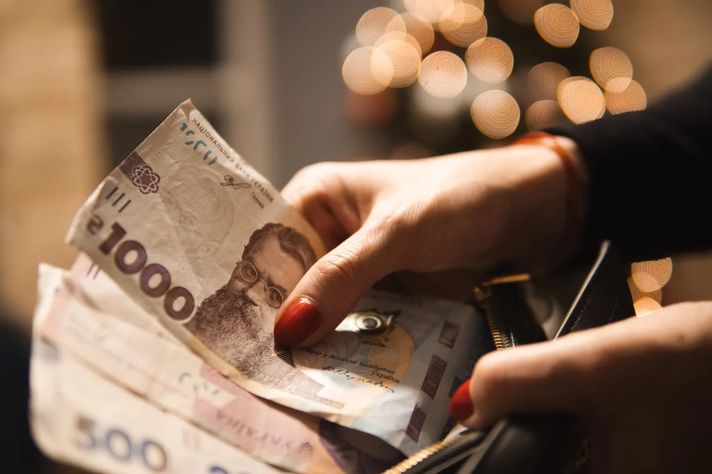 1000 Ukrainas grivnu banknotes.