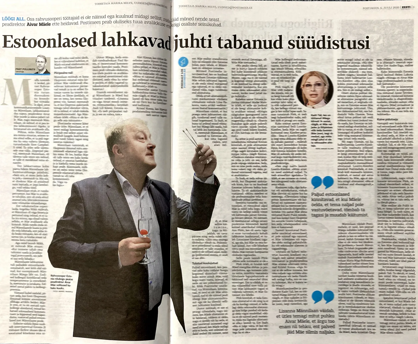 Priit Pulleritsu artikkel Aivar Mäe skandaali teemadel Postimehes