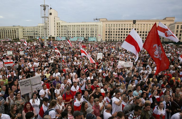 Valgevene opositsiooni korraldatud meeleavaldus Minskis