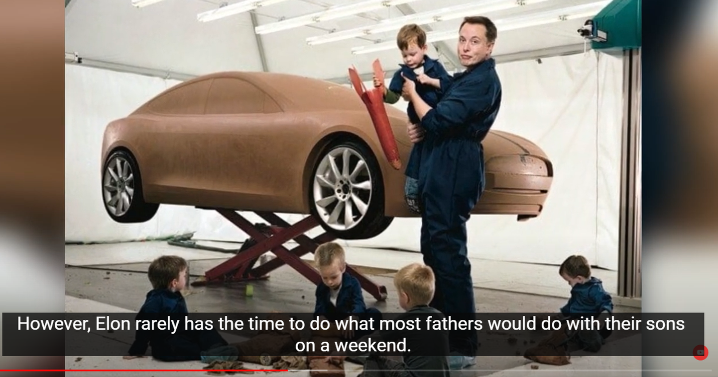 Videokaader, millel on maailma esimiljardär Elon Musk koos osade oma lastega, keda tal on nüüdseks kokku üheksa