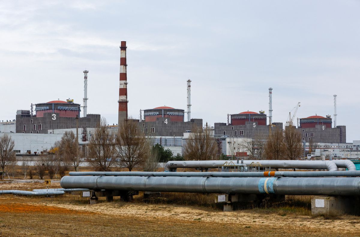 Vaade Euroopa suurimale tuumajaamale Zaporižžja linna lähedal Enerhodaris. Praegu okupeerivad jaama Vene väed.