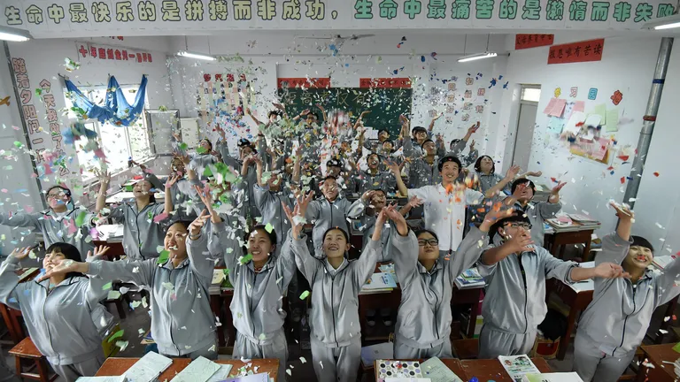 Старшеклассники перед экзаменами в провинции Хэбэй
