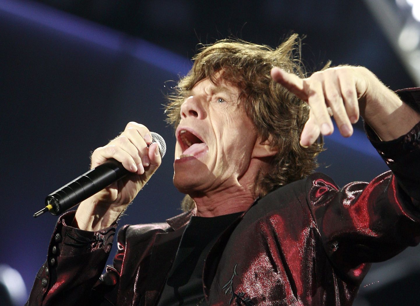 Rolling Stonesi laulja Mick Jagger Bukarestis toimunud kontserdil.