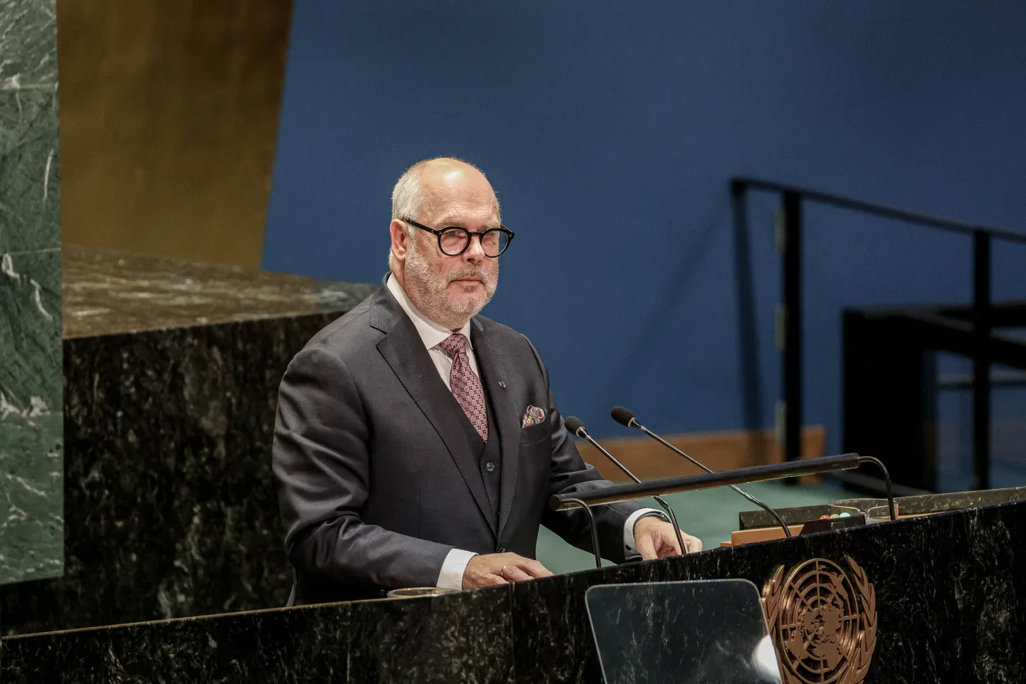 President Alar Karis ÜRO Peaassamblee 79. istungjärgul.