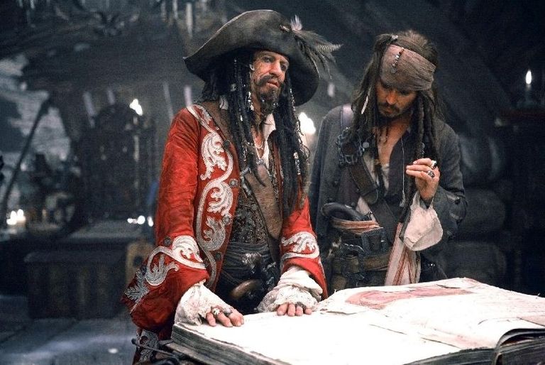Edward Teague (Keith Richards) ja Jack Sparrow (Johnny Depp)