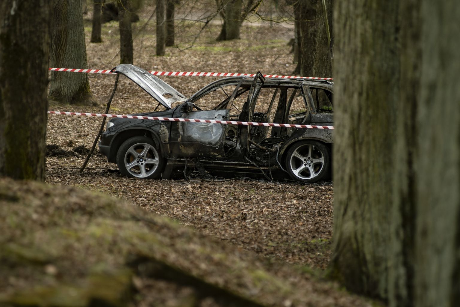 Bezzubova slepkavībā izmantotā automašīna atrasta sadegusi Mežaparkā