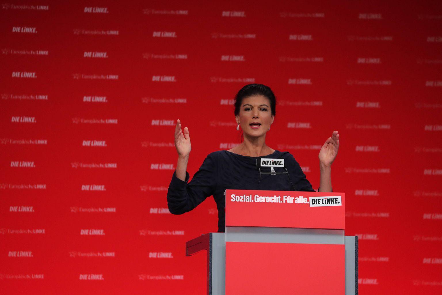 Vasakpoolsete esinumber valimistel Sahra Wagenknecht.