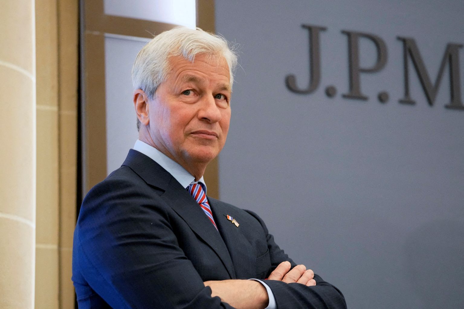 JPMorgan Chase'i tegevjuht Jamie Dimon suurpanga uue Pariisi peakorteri avamisel 29. juunil 2021.
