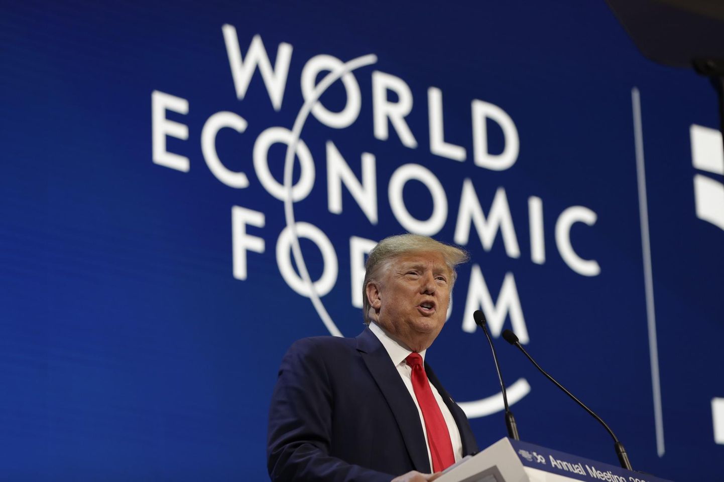 USA president Donald Trump Davosis Maailma Majandusfoorumil.