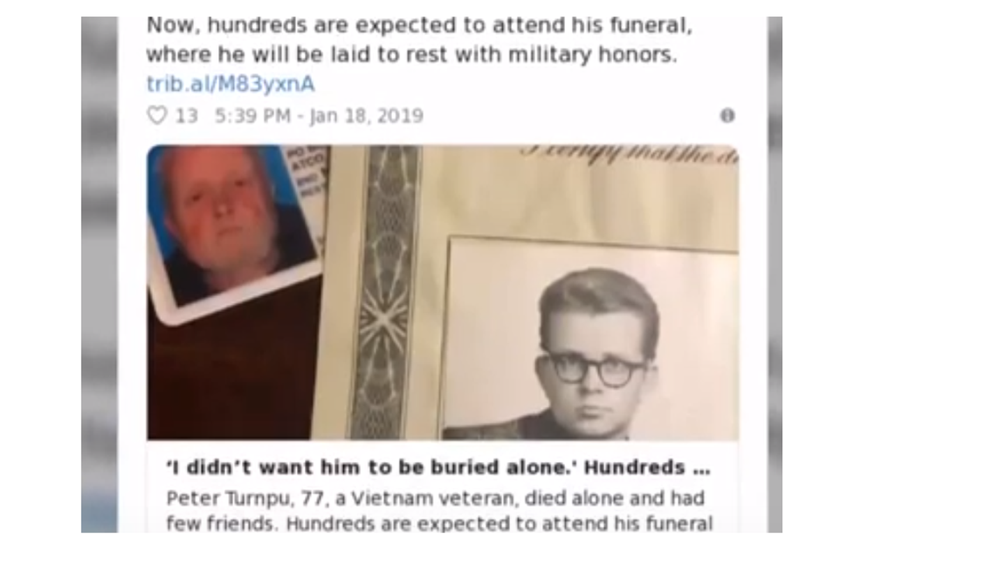 Matusebüroo leitud dokumendid Peter Turnpu kohta.
