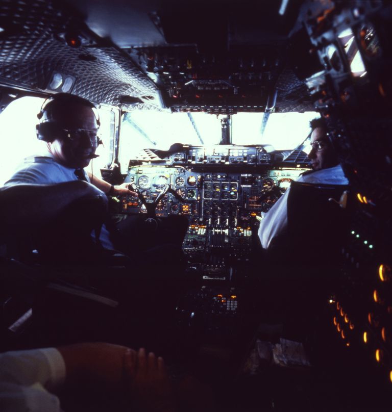 British Airwaysi Concorde 1980. aastatel. Pildil on piloodid kokpitis