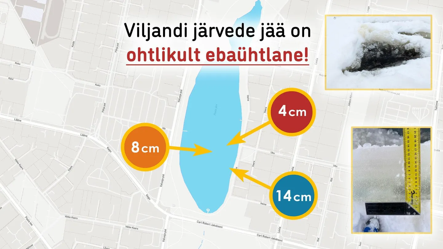 Viljandi rattaklubi uuris Paala järve jääd.