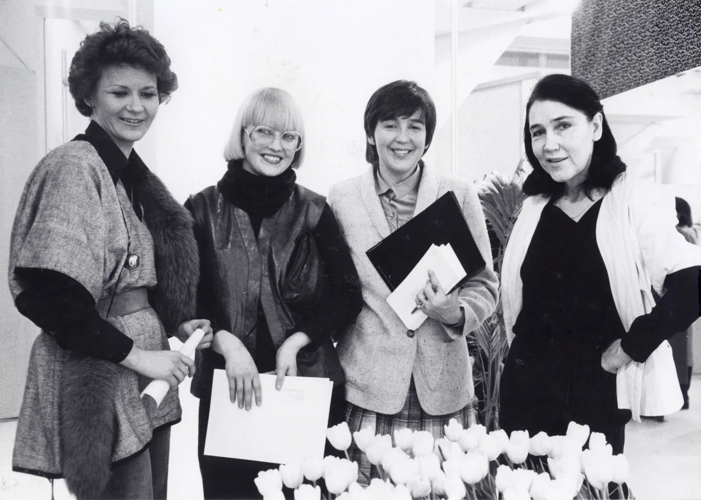 Womena töötajad Tarja Laine, Terttu Sihto, Anu Arho-Havren ja Kristi Paakkanen 1979. aastal.