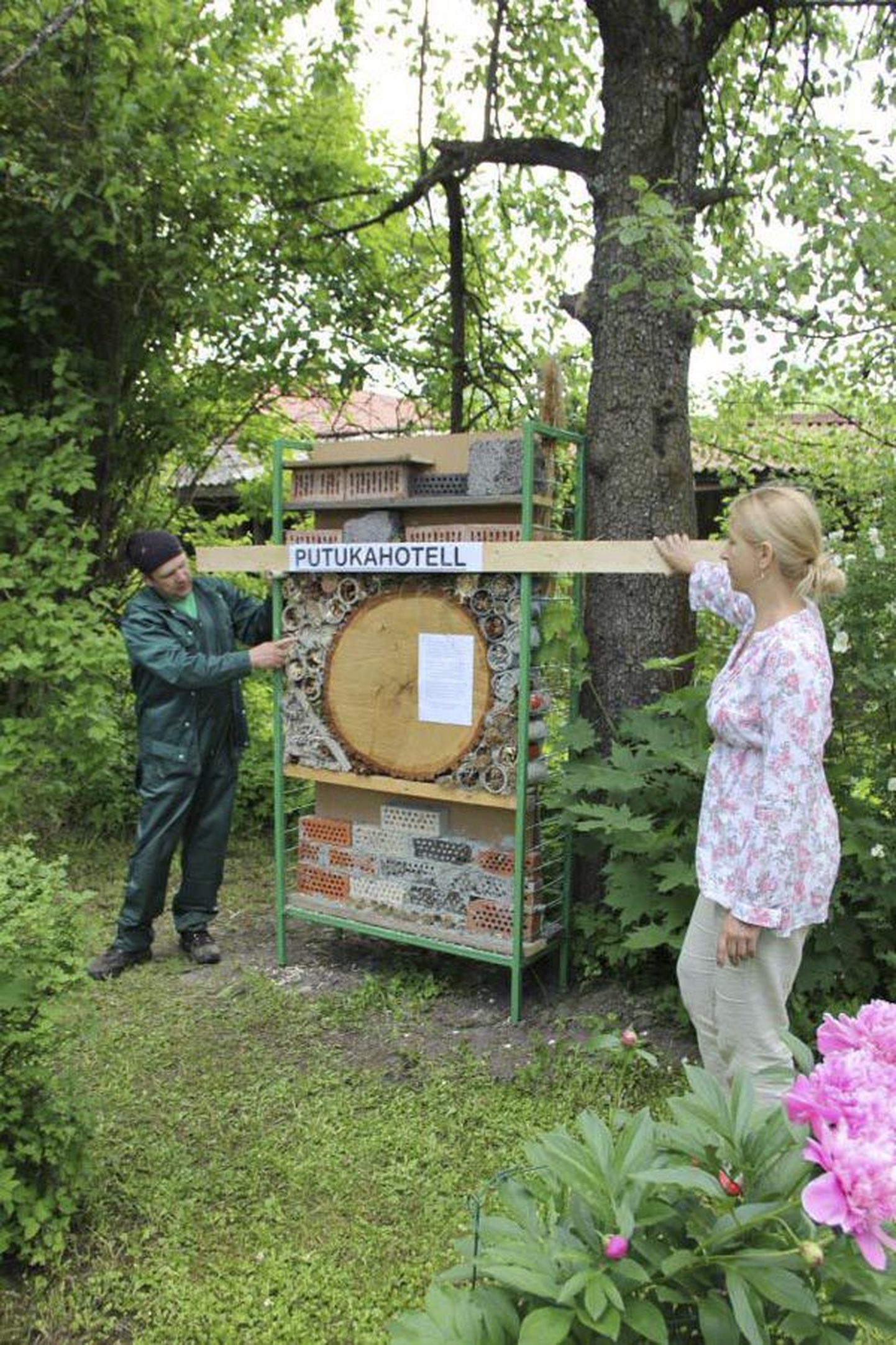 Viljandisse Päikesekillu perekeskuse õuele kerkis putukahotell.