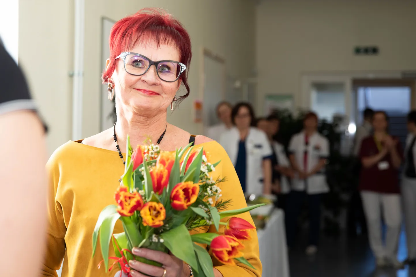 SUUR RÕÕM: Kuressaare haiglale tehtud annetust käis pidulikul üritusel vastu võtmas  haigla günekoloog, sünnitus- ja günekoloogiaüksuse vanemarst Thea Rahumeel.