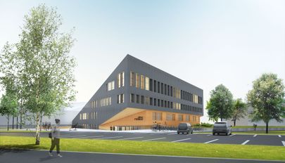 Эскиз здания новой Йыхвиской основной школы.