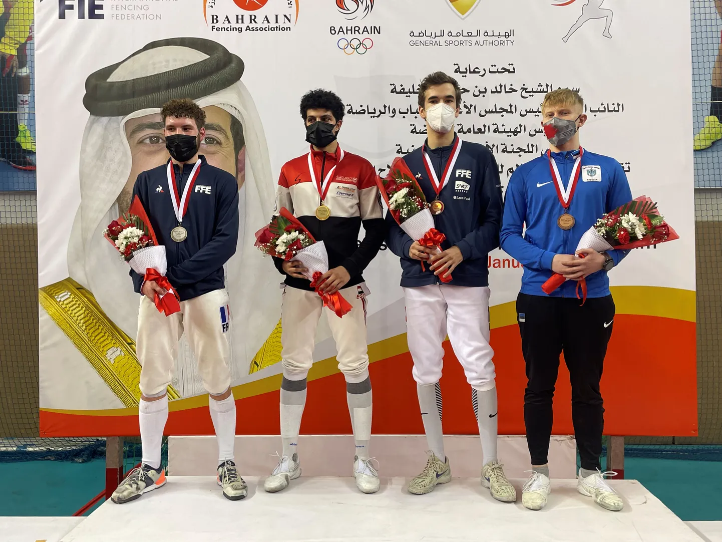 Fotol vasakult: Lino Heurlin Vazquez FRA, Mohamed Yasseen EGY, Julien Maury FRA, Markus Salm EST.