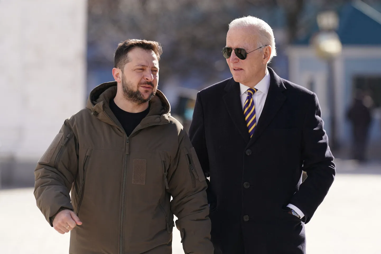 Ukraina president Volodõmõr Zelenskõi ja USA riigipea Joe Biden Kiievis.