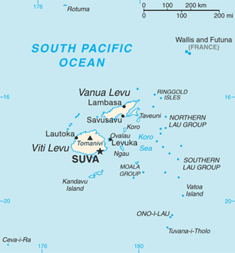 Fidži asub Okeaanias, pealinn on Suva