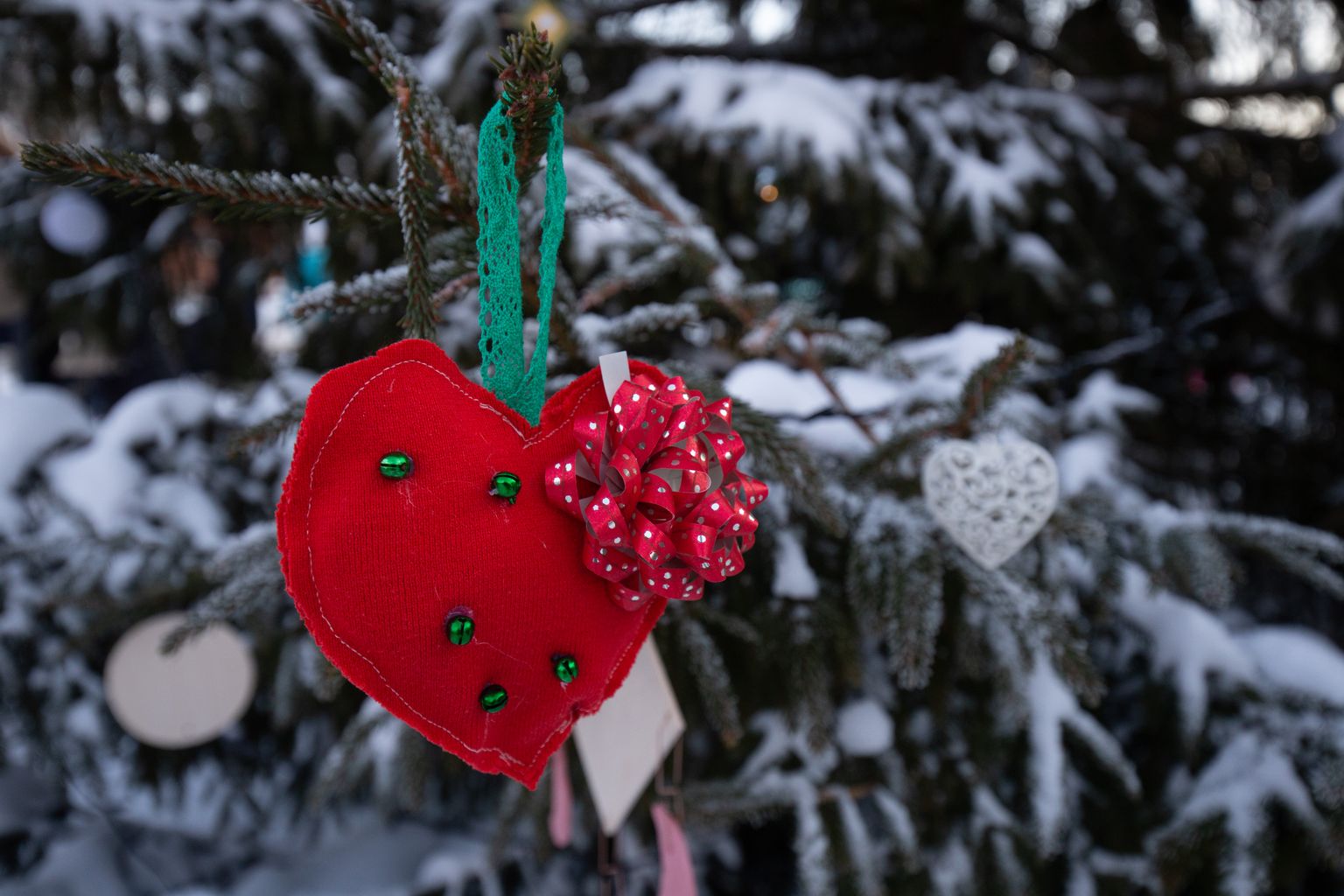 Viljandi Vabaduse plats loob jõulumeeleolu.