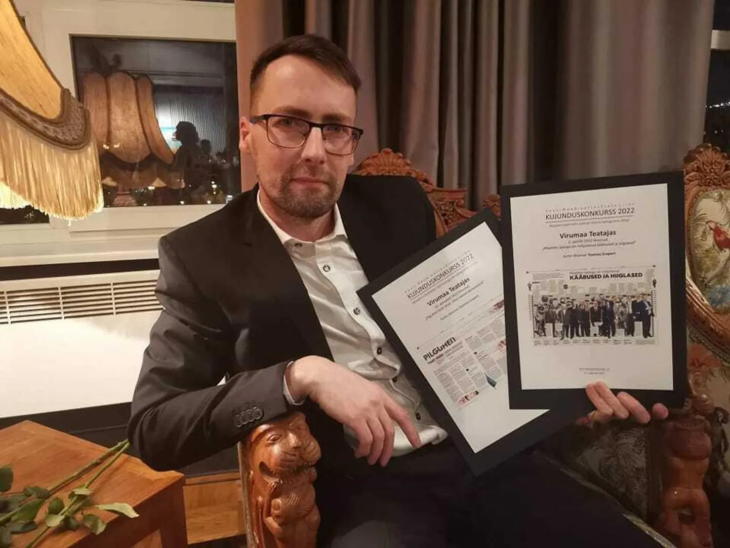 Virumaa Teataja disainer Toomas Erapart pälvis Eesti Meediaettevõtete Liidult kaks kujundusauhinda.