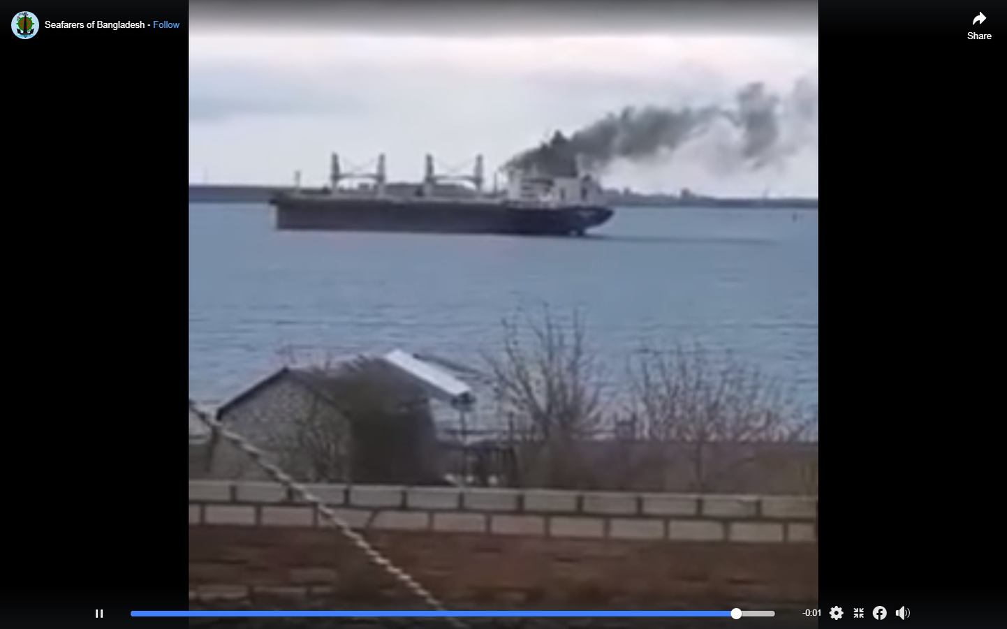Bangladeshi kaubalaev Banglar Samriddhi põleb pärast raketitabamust Ukrainas Olivia sadama reidil