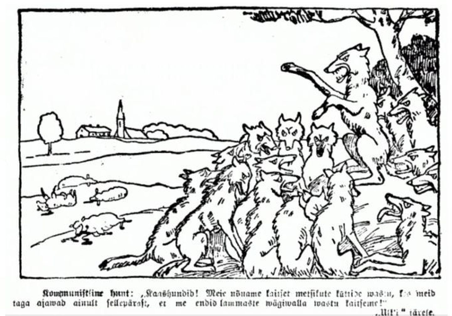 Kommunistlikud hundid. Illustratsioon Antonia Naela doktoritööst