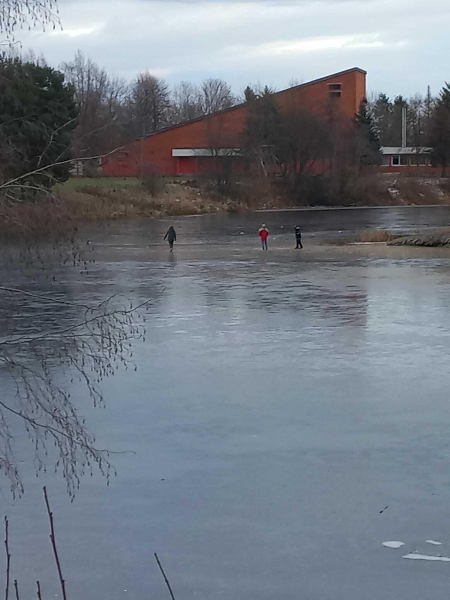 Жуткое зрелище на пруду Азери, трое мальчиков рисковали своей жизнью. В настоящее время еще недостаточно холодно, чтобы лед мог выдержать человека.