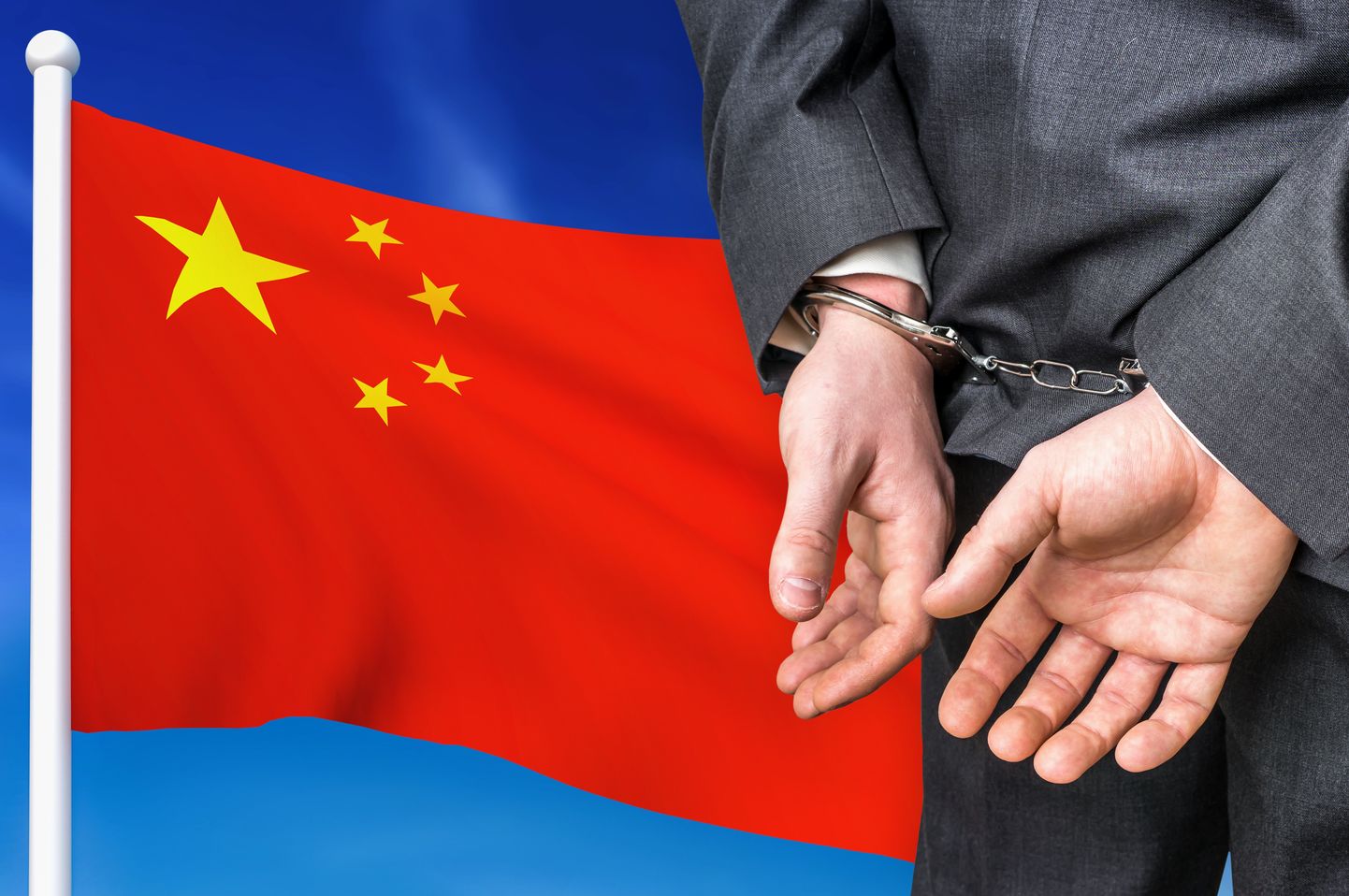 Hiinlasest arreteeritu. Pilt on illustreeriv