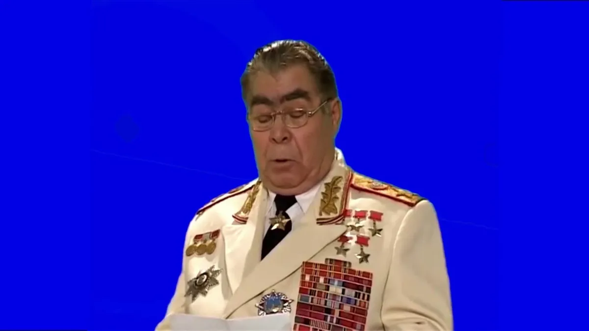 Brežnevil kõik ta medalid korraga rinda ei mahtunud. Pildil tervitab koomik naisi 8. märtsi puhul.