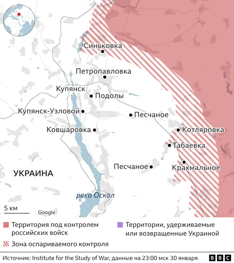 Карта района Купянска