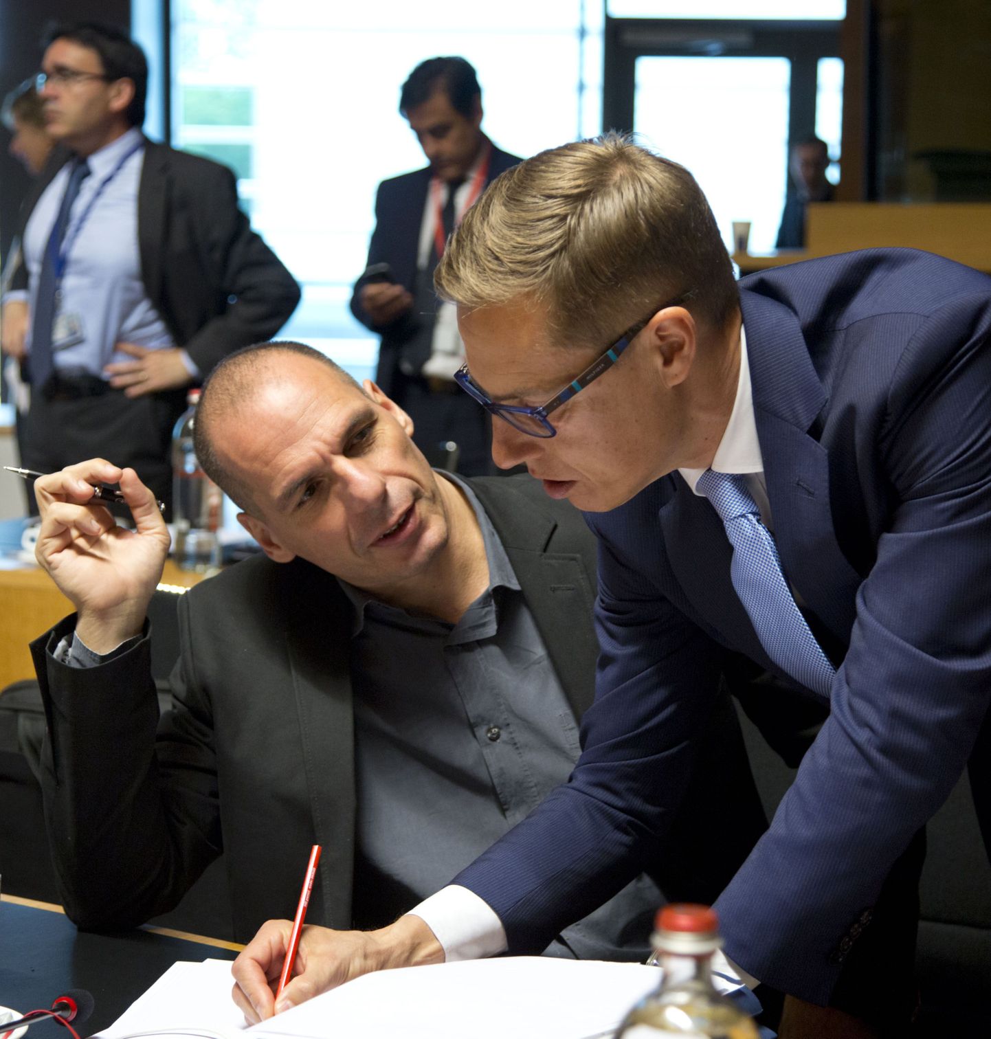 Yanis Varoufakis(vasakul)ja Alexander Stubb.