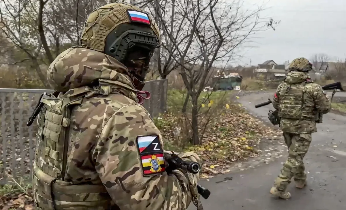 Russian soldiers in Kursk.