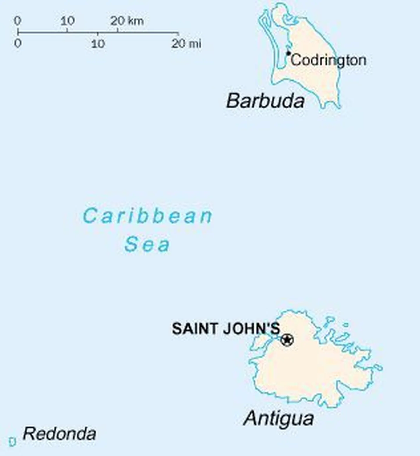 Antigua ja Barbuda kaart