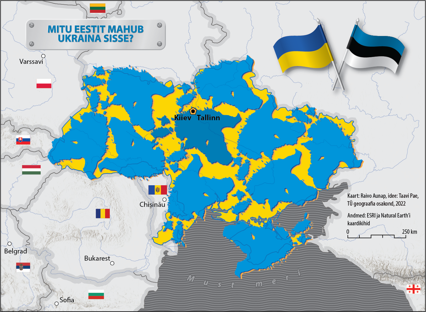 Viguriga kaart: kui suur on Ukraina?