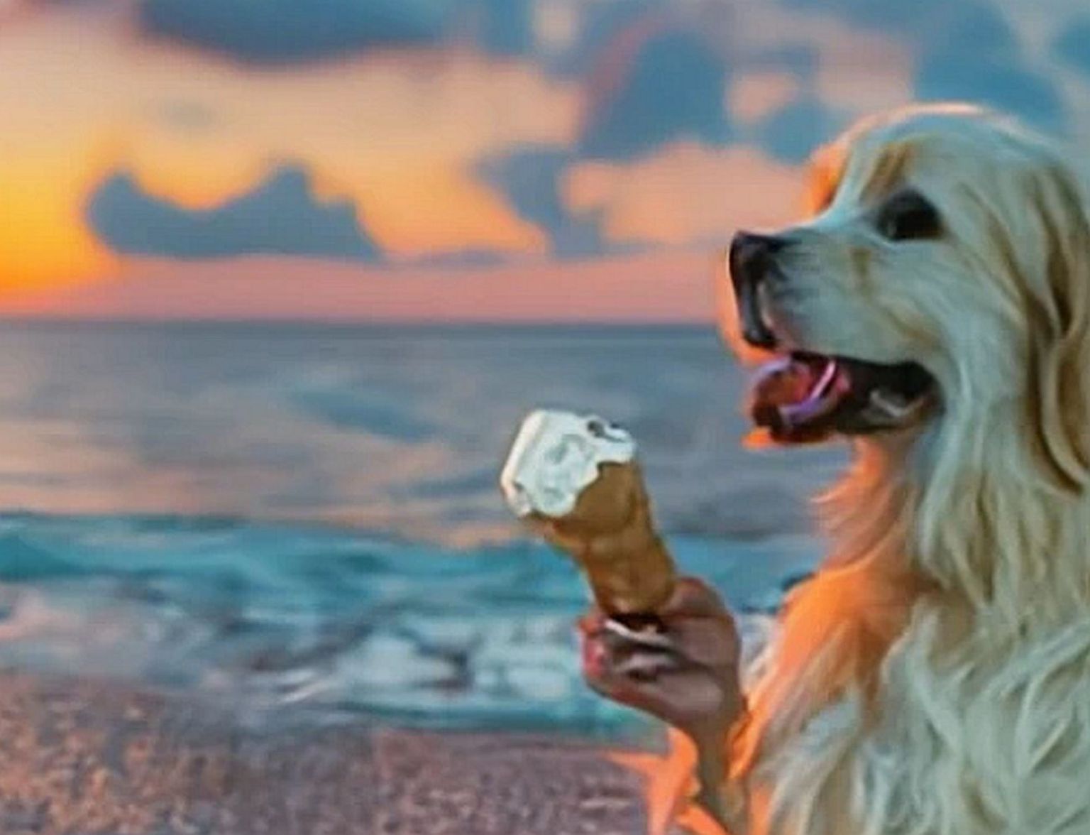 Meta täitis soovi: palun mulle video koerast, kes sööb rannas jäätist!