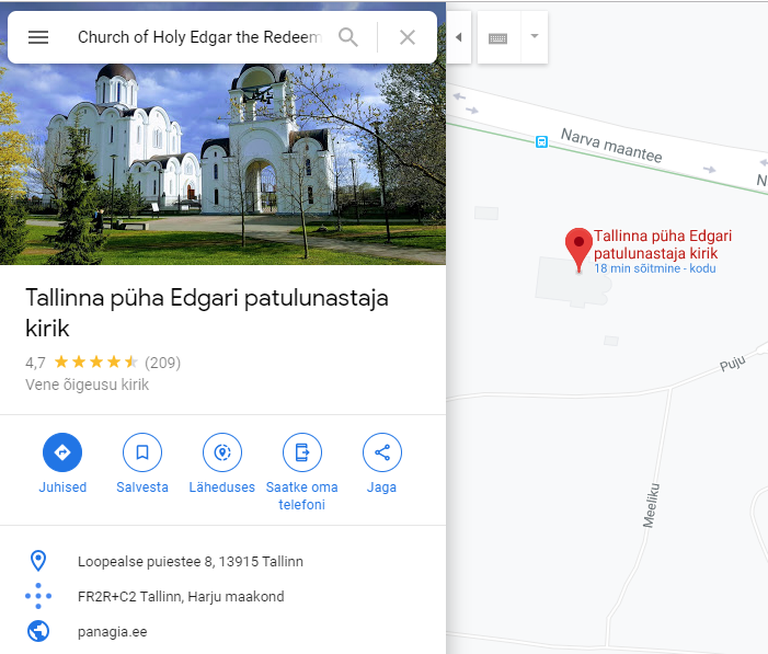 Google usub, et Lasnamäe kiriku nimi on Tallinna püha Edgari patulunastaja kirik.