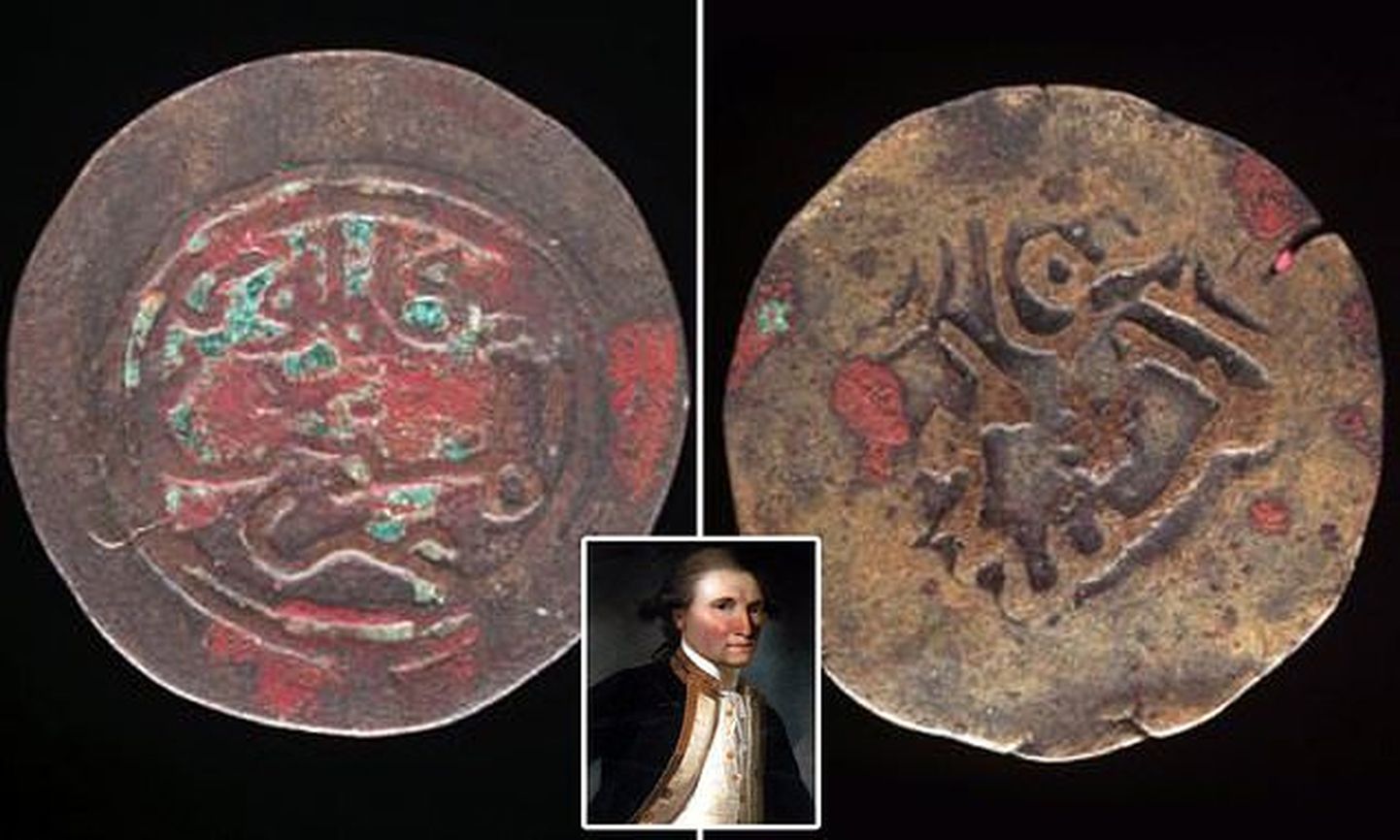 Austraalia põhjaosa Wesseli saarestiku rannalt leitud münt ja inglasest kapten James Cook