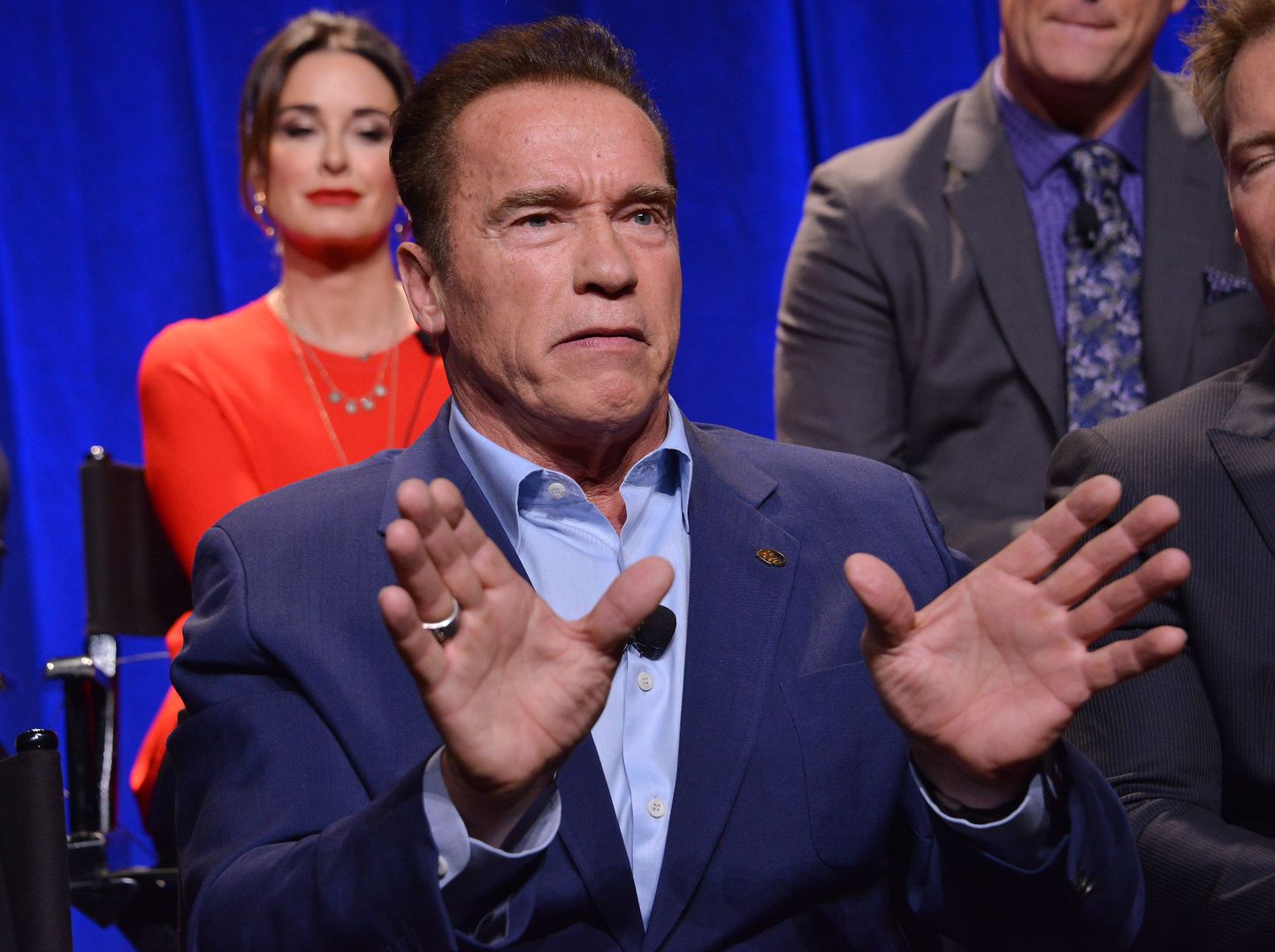 Arnold Schwarzenegger at "The New Celebrity Apprentice" Press Conference held at the Universal Studios Lot, Stage 17 in Universal City, CA on Friday, December 9, 2016. (Photo By Sthanlee B. Mirador) *** Please Use Credit from Credit Field ***