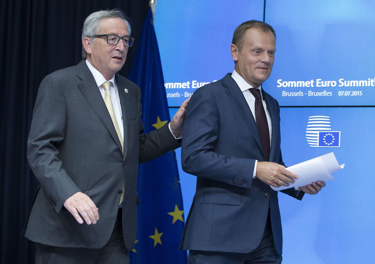 Euroopa Komisjoni president Jean-Claude Juncker ning Euroopa Ülemkogu president Donald Tusk.