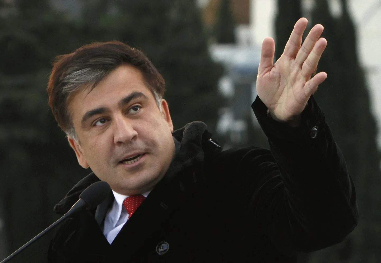 Gruusia president Mihheil Saakašvili käis kannatanuid haiglas vaatamas.